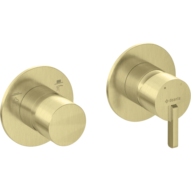 Bateria prysznicowa z przełącznikiem natrysku - pozioma Silia złoto szczotkowane DEANTE BQS_R46P