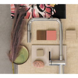 Bateria kuchenna z wyciąganą wylewką Momi chrom DEANTE BKM_073N