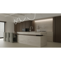 Bateria kuchenna z wyciąganą wylewką Momi stal szczotkowana DEANTE BKM_F73N