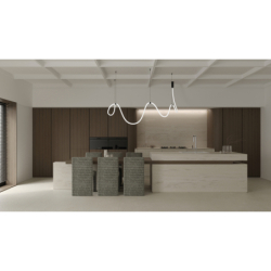 Bateria kuchenna z wyciąganą wylewką Momi stal szczotkowana DEANTE BKM_F73N