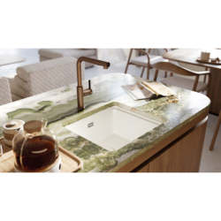 Bateria kuchenna z wyciąganą wylewką Momi brąz szczotkowany DEANTE BKM_C73M