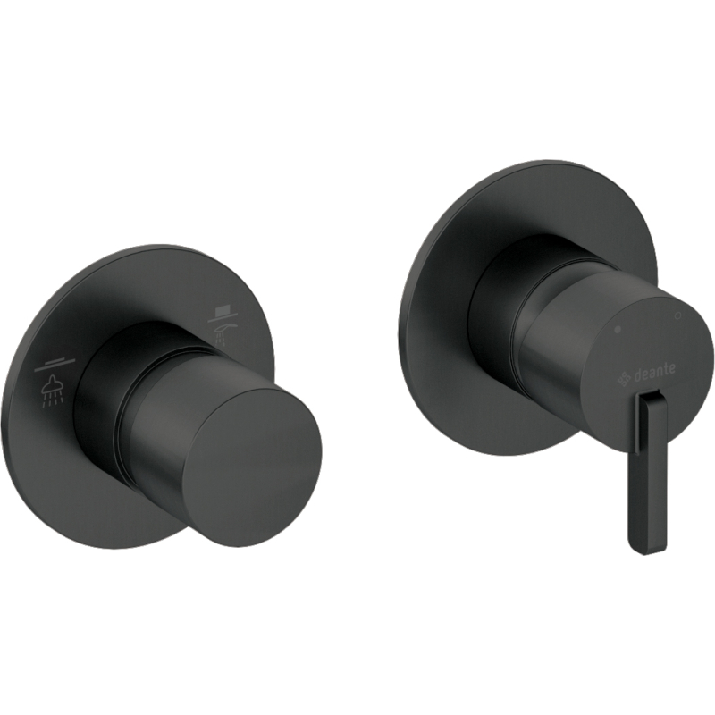 Bateria prysznicowa z przełącznikiem natrysku - pozioma Silia nero DEANTE BQS_N46P