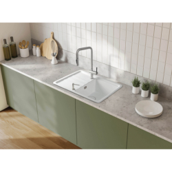 Zlewozmywak ceramiczny 1-komorowy z ociekaczem Momi biały DEANTE ZCM_6113