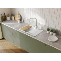 Zlewozmywak ceramiczny 1-komorowy z ociekaczem Momi biały DEANTE ZCM_6113