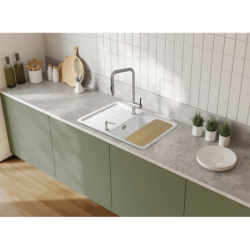 Zlewozmywak ceramiczny 1-komorowy z ociekaczem Momi biały DEANTE ZCM_6113