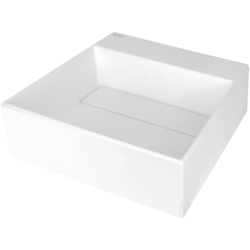 Umywalka granitowa nablatowa z miejscem na baterię - z maskownicą Correo alabaster DEANTE CQR_AU4M