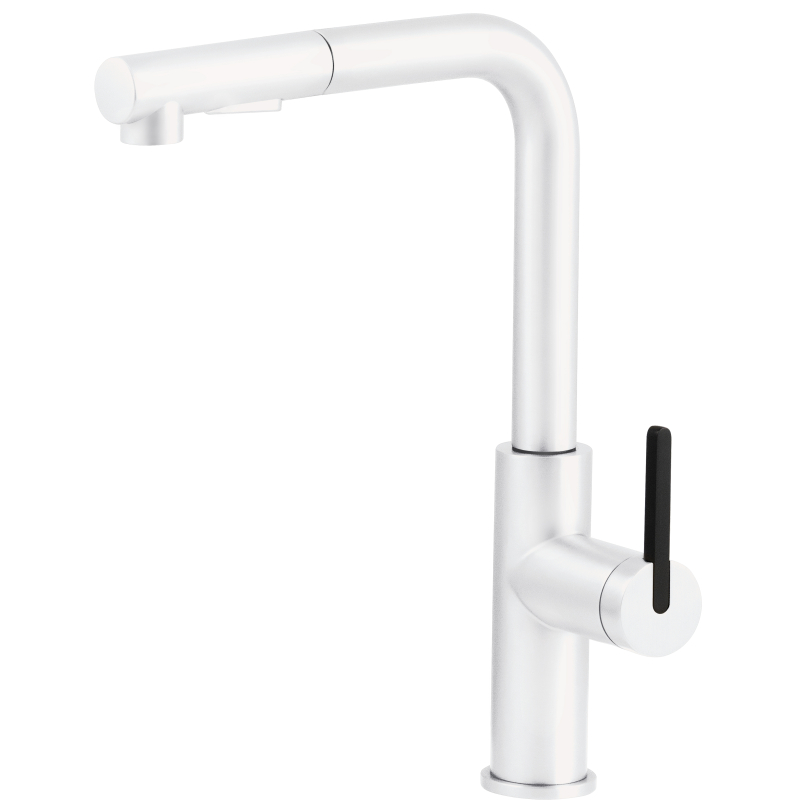 Bateria kuchenna z wyciąganą wylewką Momi bianco DEANTE BKMA73M