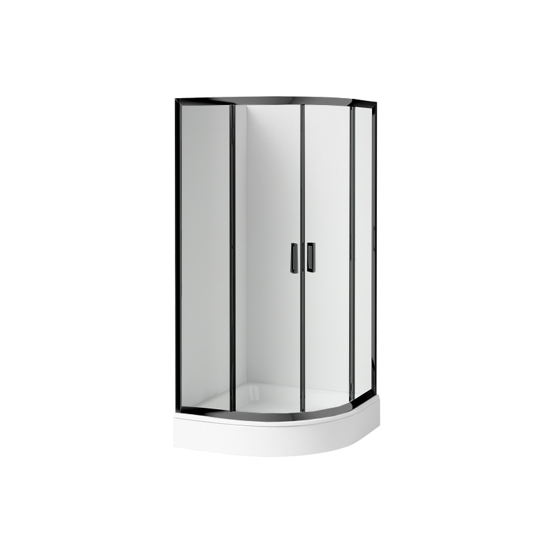 Kabina prysznicowa z brodzikiem półokrągła 80 cm Funkia nero/biały DEANTE KDDZN52K