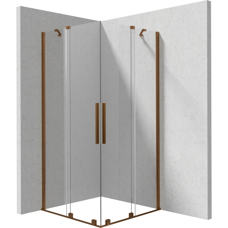 Kabina prysznicowa kwadratowa 80x80 cm Prizma brąz szczotkowany DEANTE KPNCP08P08