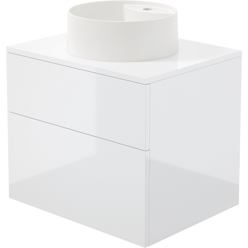 Szafka umywalkowa z umywalką granitową - 360 mm Prizma biały połysk DEANTE SD6B6SAU4B