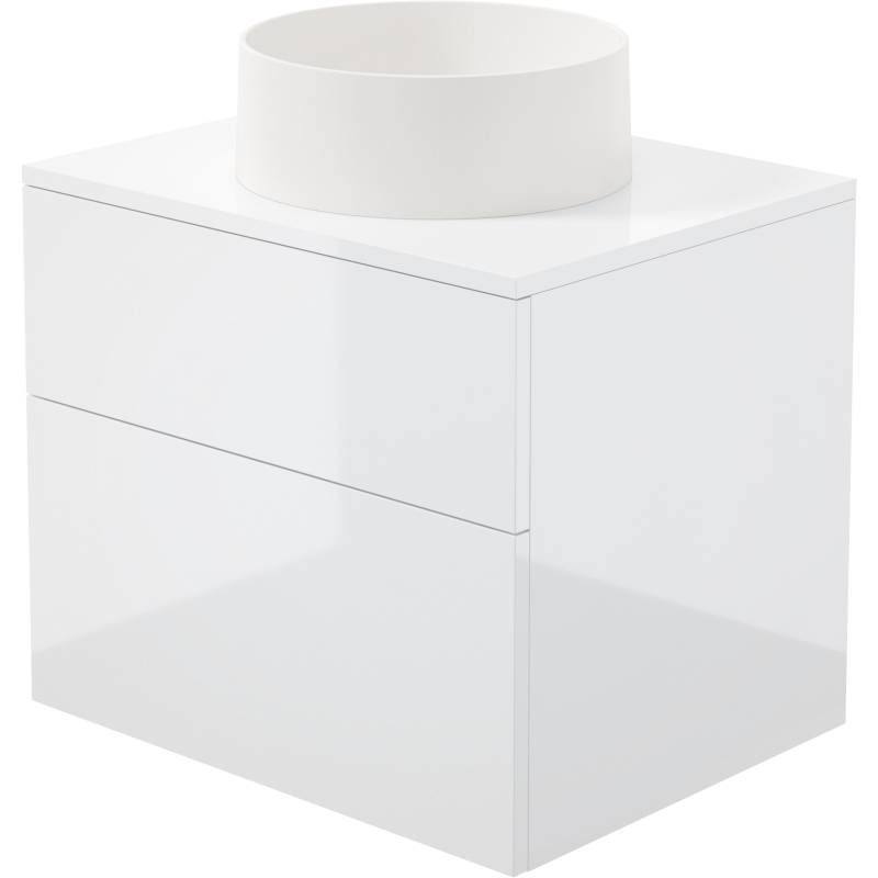 Szafka umywalkowa z umywalką granitową - 360 mm Prizma biały połysk DEANTE SD6B6SAU4S