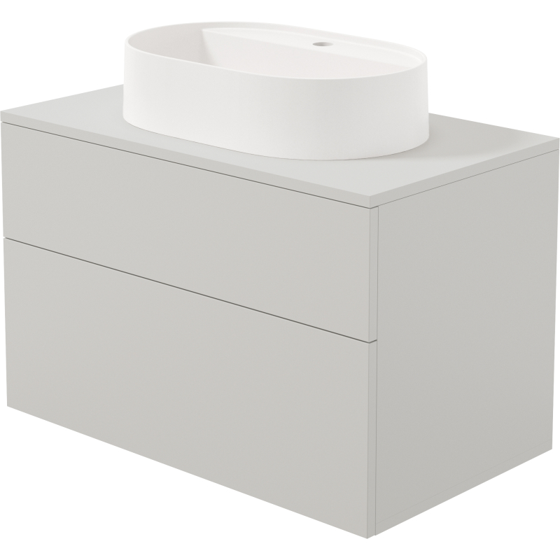 Szafka umywalkowa z umywalką granitową - 55x35 cm Prizma kaszmir DEANTE SDKB8SAU6B