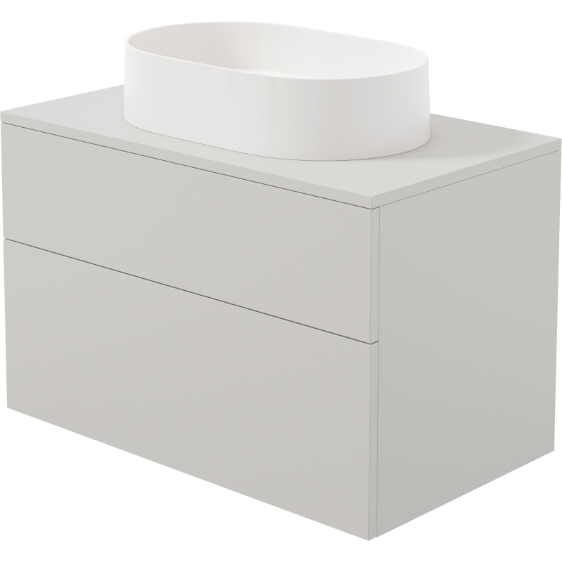 Szafka umywalkowa z umywalką granitową - 55x35 cm Prizma kaszmir DEANTE SDKB8SAU6S