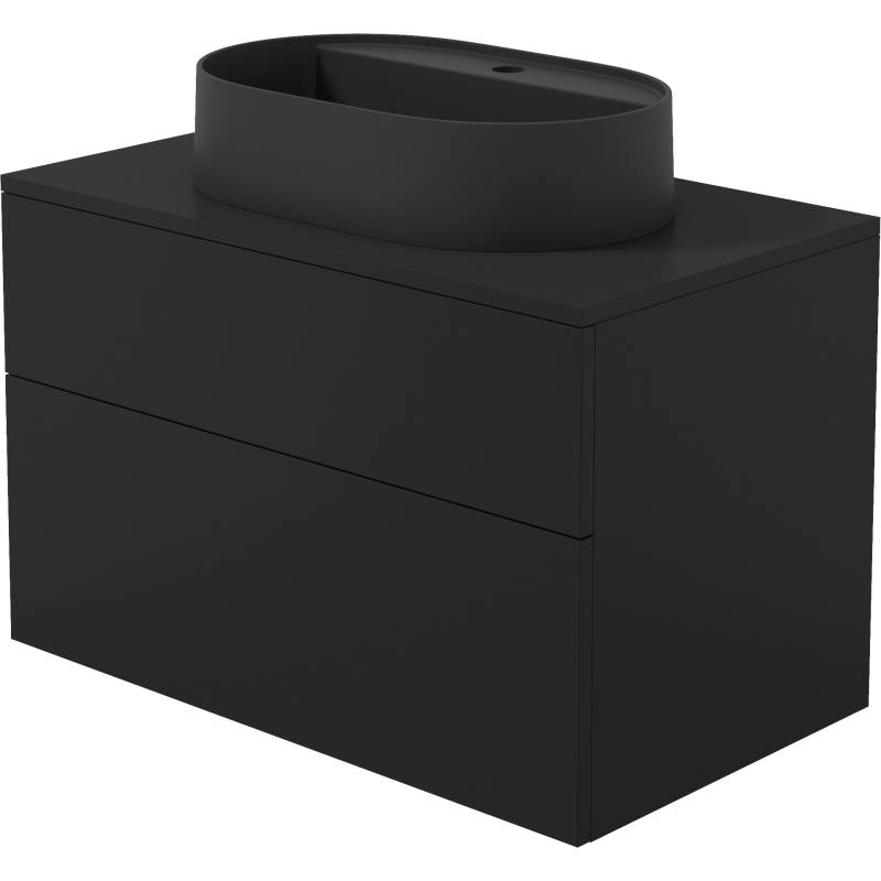 Szafka umywalkowa z umywalką granitową - 55x35 cm Prizma nero DEANTE SDNB8SNU6B