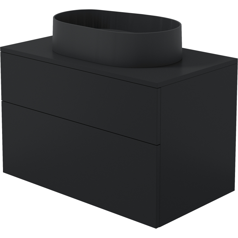 Szafka umywalkowa z umywalką granitową - 55x35 cm Prizma nero DEANTE SDNB8SNU6S