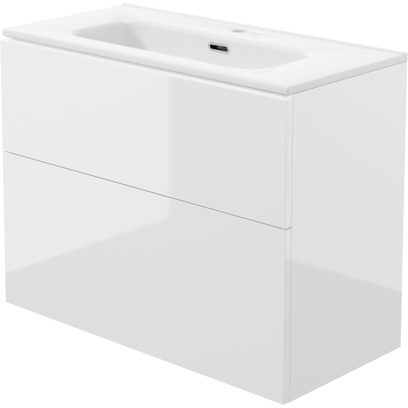 Szafka umywalkowa z umywalką - 80 cm Prizma biały połysk DEANTE ST6U8U6U8M