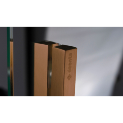 Ścianka prysznicowa walk-in 140 cm - przesuwna Prizma brąz szczotkowany DEANTE KTJC34R