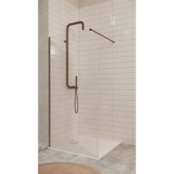 Ścianka prysznicowa walk-in 90 cm Prizma brąz szczotkowany DEANTE KTJC39P