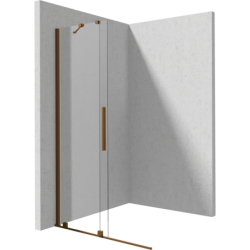 Ścianka prysznicowa walk-in 90 cm - przesuwna Prizma brąz szczotkowany DEANTE KTJC39R
