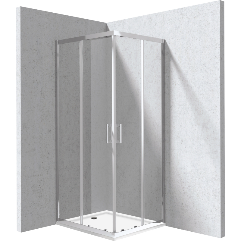 Kabina prysznicowa z brodzikiem prostokątna - 80x90 cm Funkia Evo chrom DEANTE KYCP0089P