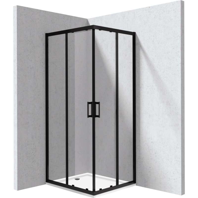 Kabina prysznicowa z brodzikiem prostokątna - 80x90 cm Funkia Evo nero DEANTE KYCPN089P