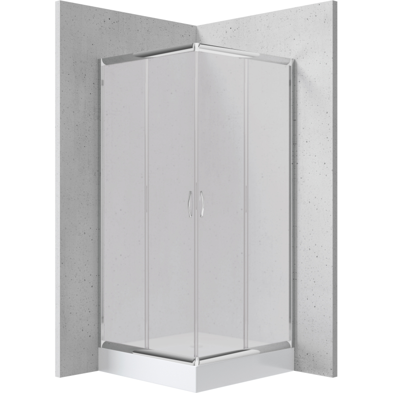 Kabina prysznicowa z brodzikiem kwadratowa 80 cm Funkia chrom/biały DEANTE KYCZ642K