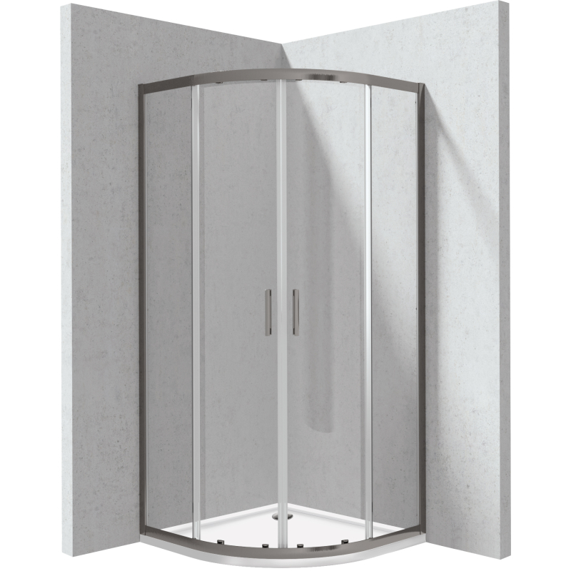 Kabina prysznicowa z brodzikiem półokrągła - 90x90 cm Funkia Evo titanium DEANTE KYPPD099P