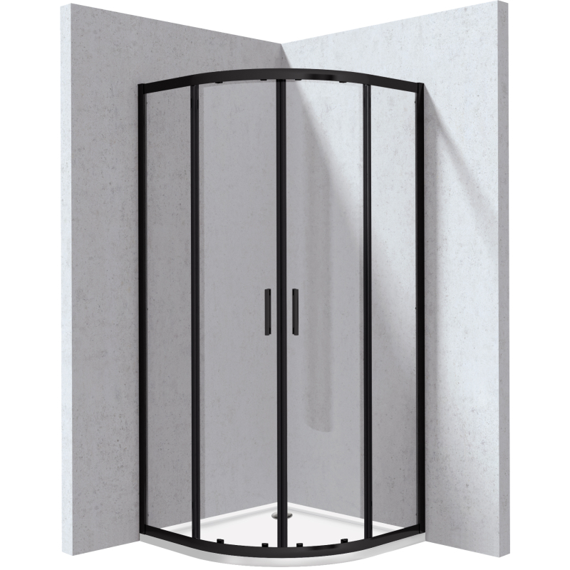 Kabina prysznicowa z brodzikiem półokrągła - 90x90 cm Funkia Evo nero DEANTE KYPPN099P