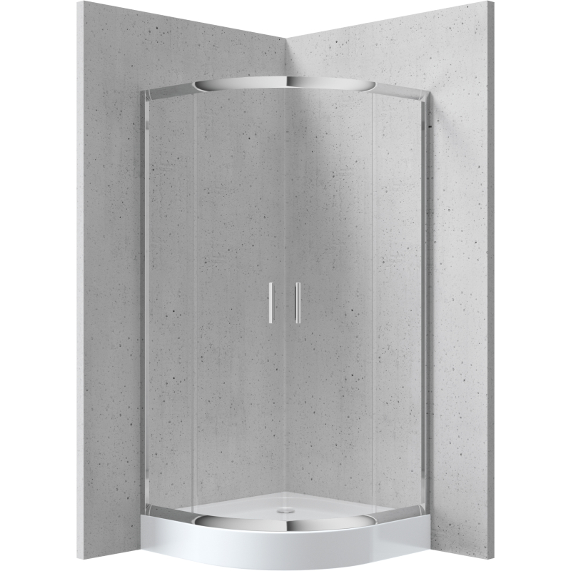 Kabina prysznicowa z brodzikiem półokrągła 90 cm Funkia chrom/biały DEANTE KYPZ051K