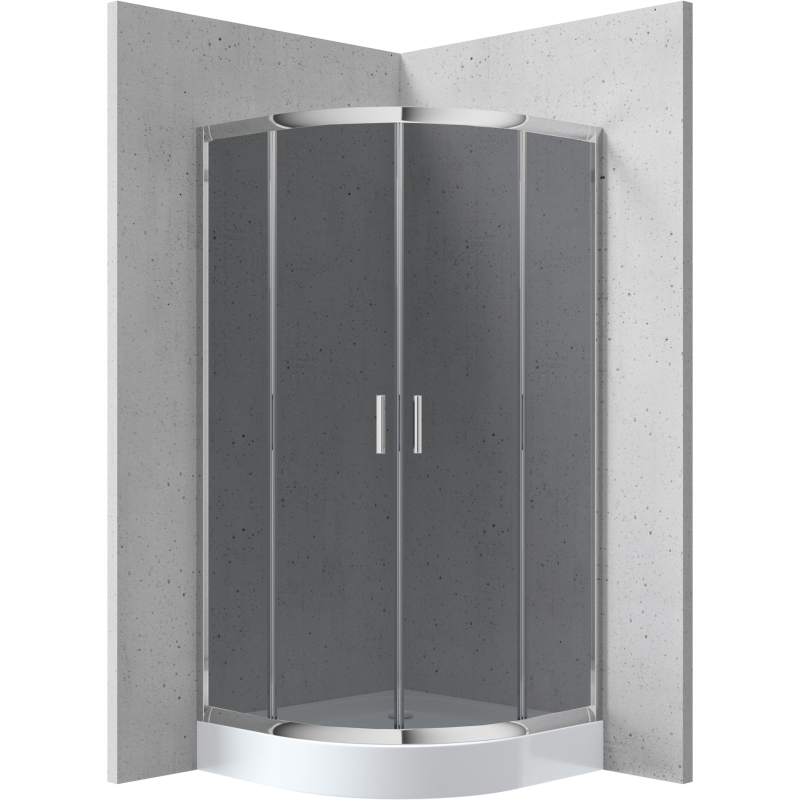 Kabina prysznicowa z brodzikiem półokrągła 90 cm Funkia chrom/biały DEANTE KYPZ451K