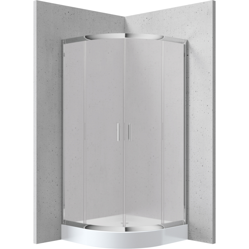 Kabina prysznicowa z brodzikiem półokrągła 80 cm Funkia chrom/biały DEANTE KYPZ652K