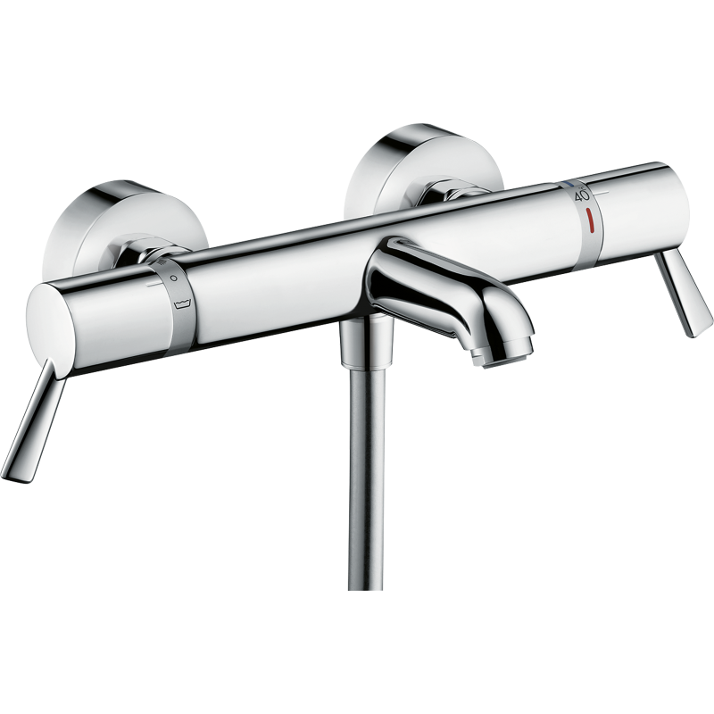 Bateria wannowa Care z długimi uchwytami, termostatyczna, natynkowa Chrom Ecostat Comfort HANSGROHE 13115000
