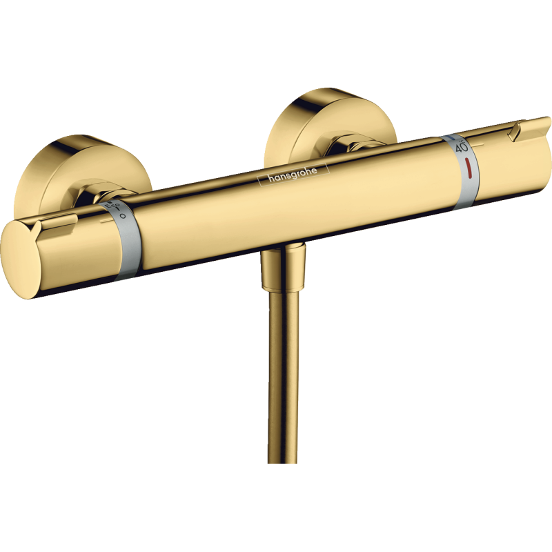 Bateria prysznicowa , termostatyczna, natynkowa Złoty Optyczny Polerowany Ecostat Comfort HANSGROHE 13116990