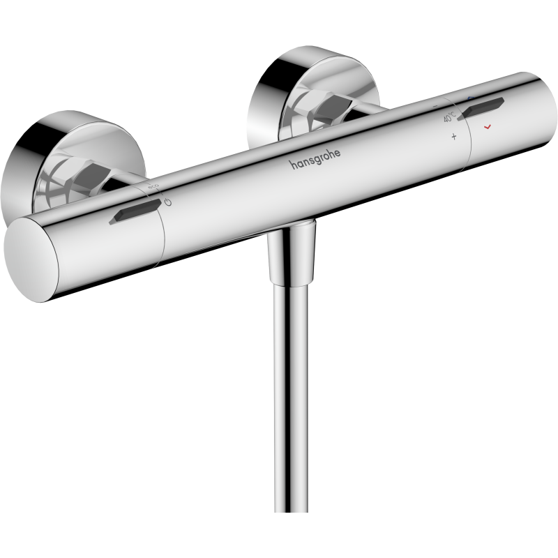 Bateria prysznicowa, termostatyczna z ograniczeniem temperatury, natynkowa, Chrom Ecostat Fine HANSGROHE 13323000