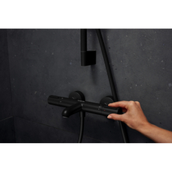 Bateria wannowa, termostatyczna, natynkowa Czarny Matowy Ecostat Element HANSGROHE 13347670