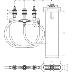 Zestaw podstawowy do 4-otworowej baterii na brzeg wanny, sBox HANSGROHE 13440180