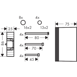 Zestaw przedłużający 2,5 cm do iBox universal HANSGROHE 13595000