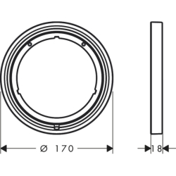 Element przedłużający 5 mm Czarny Matowy HANSGROHE 13614670
