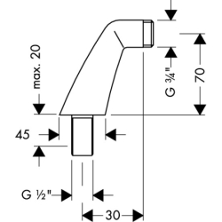 Zestaw kolanek do montażu baterii na brzeg wanny Chrom HANSGROHE 14920000