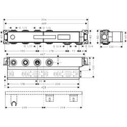 Zestaw podstawowy do modułu termostatycznego do 2 odbiorników, podtynkowy RainSelect HANSGROHE 15310180