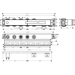 Zestaw podstawowy do modułu termostatycznego do 3 odbiorników, podtynkowy RainSelect HANSGROHE 15311180