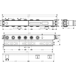 Zestaw podstawowy do modułu termostatycznego do 4 odbiorników, podtynkowy RainSelect HANSGROHE 15312180