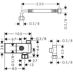 Termostat pod umywalkę, natynkowy Chrom Ecostat HANSGROHE 15346000