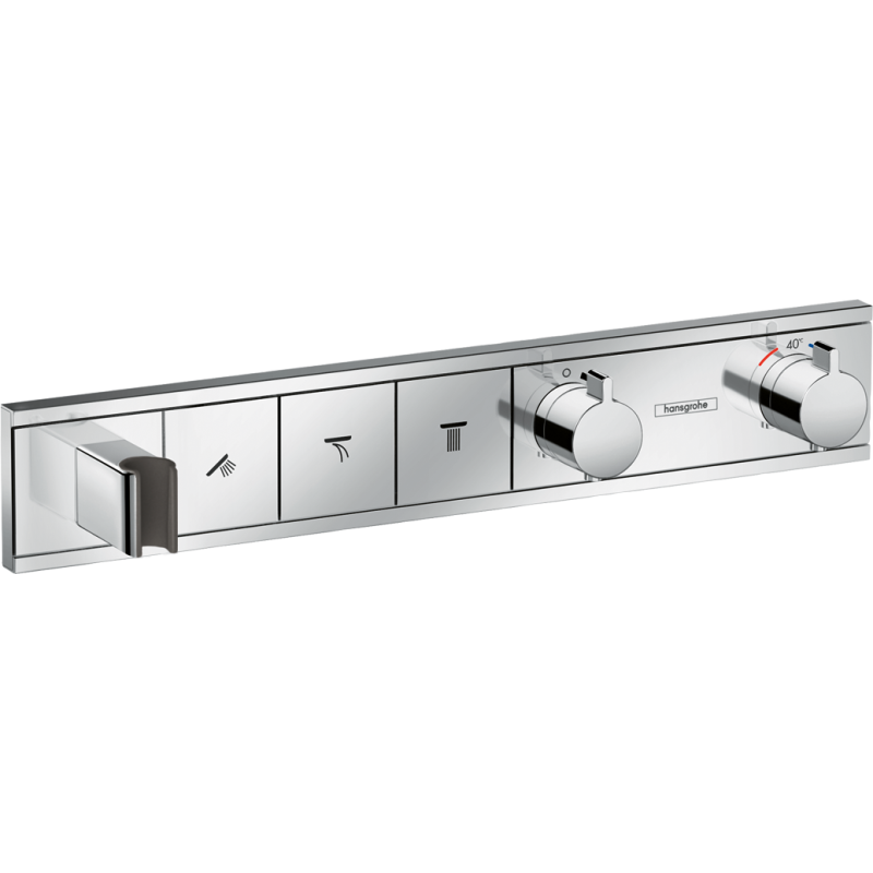 Bateria termostatyczna do 3 odbiorników ze zintegrowanym przyłączem i uchwytem, podtynkowa Chrom RainSelect HANSGROHE 15356000