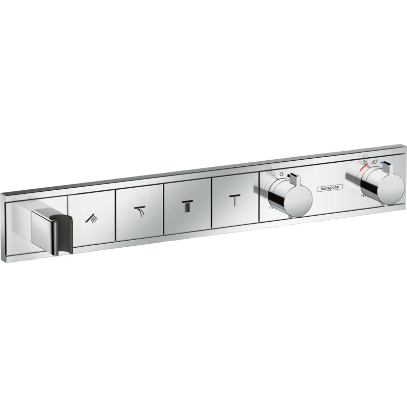 Bateria termostatyczna do 4 odbiorników ze zintegrowanym przyłączem i uchwytem, podtynkowa Chrom RainSelect HANSGROHE 15357000