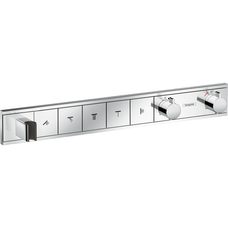 Bateria termostatyczna do 5 odbiorników ze zintegrowanym przyłączem i uchwytem, podtynkowa Chrom RainSelect HANSGROHE 15358000