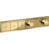 Bateria termostatyczna do 2 odbiorników, podtynkowa Złoty Optyczny Polerowany RainSelect HANSGROHE 15380990