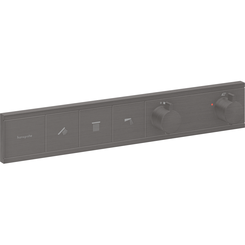 Bateria termostatyczna do 3 odbiorników, podtynkowa Czarny Chrom Szczotkowany RainSelect HANSGROHE 15381340