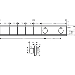 Bateria termostatyczna do 4 odbiorników, podtynkowa Chrom RainSelect HANSGROHE 15382000