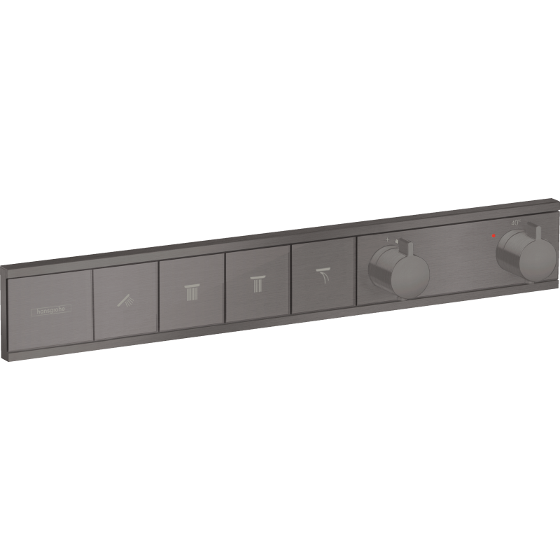 Bateria termostatyczna do 4 odbiorników, podtynkowa Czarny Chrom Szczotkowany RainSelect HANSGROHE 15382340